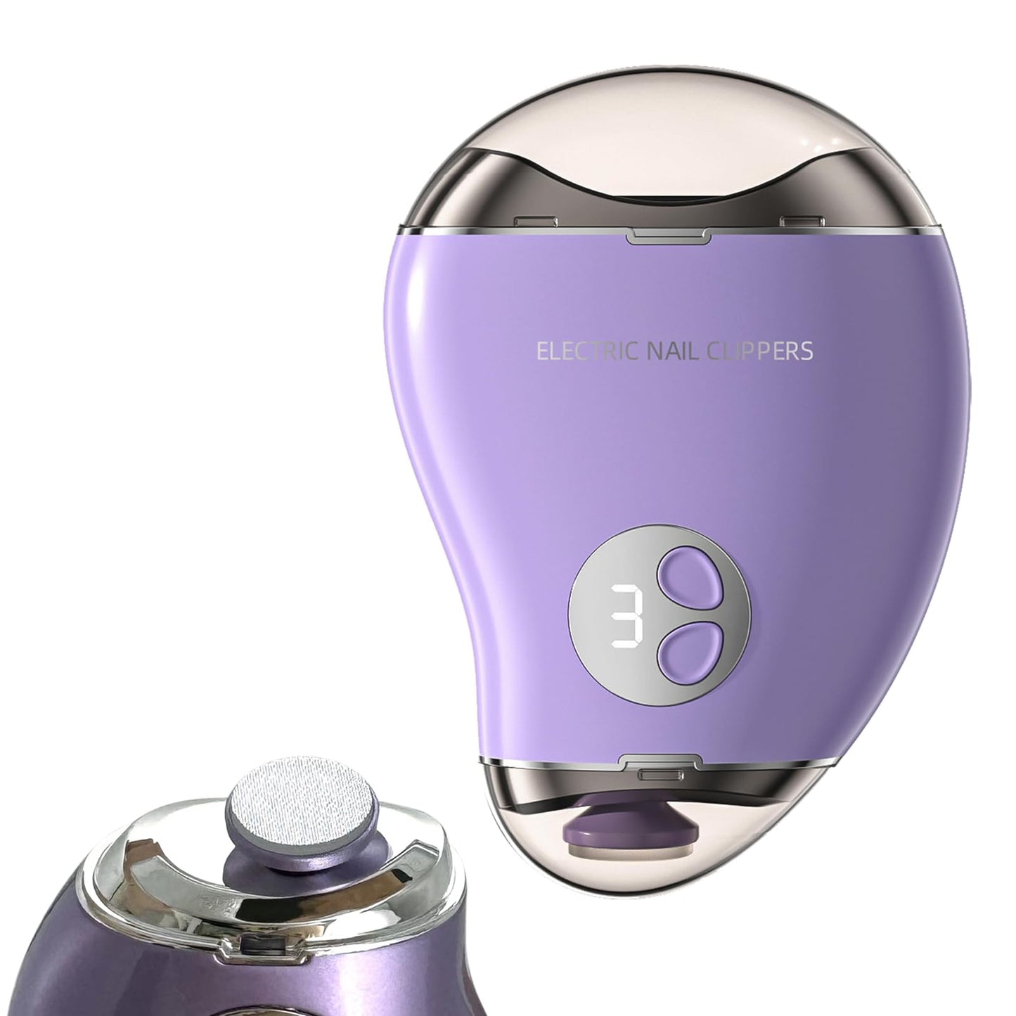 Electric Nail Clippers for Seniors with Electric Nail File, Led Light and 3 Speeds, Automatic Electric Nail Trimmer Adult and Kids Nail Clippers, Fingernail Grinder with Storage for Scraps (Purple)
