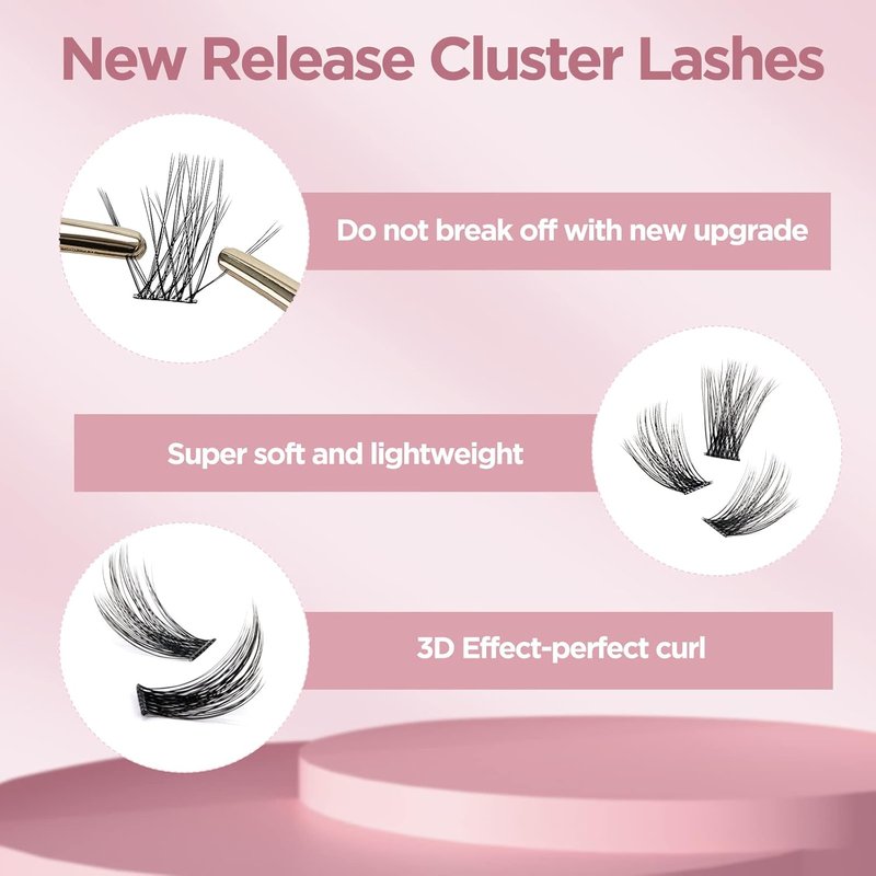 Lash Clusters - 72 Pcs DIY Individual False Eyelashes | Soft & Durable 8-16mm Mix for Home Makeup