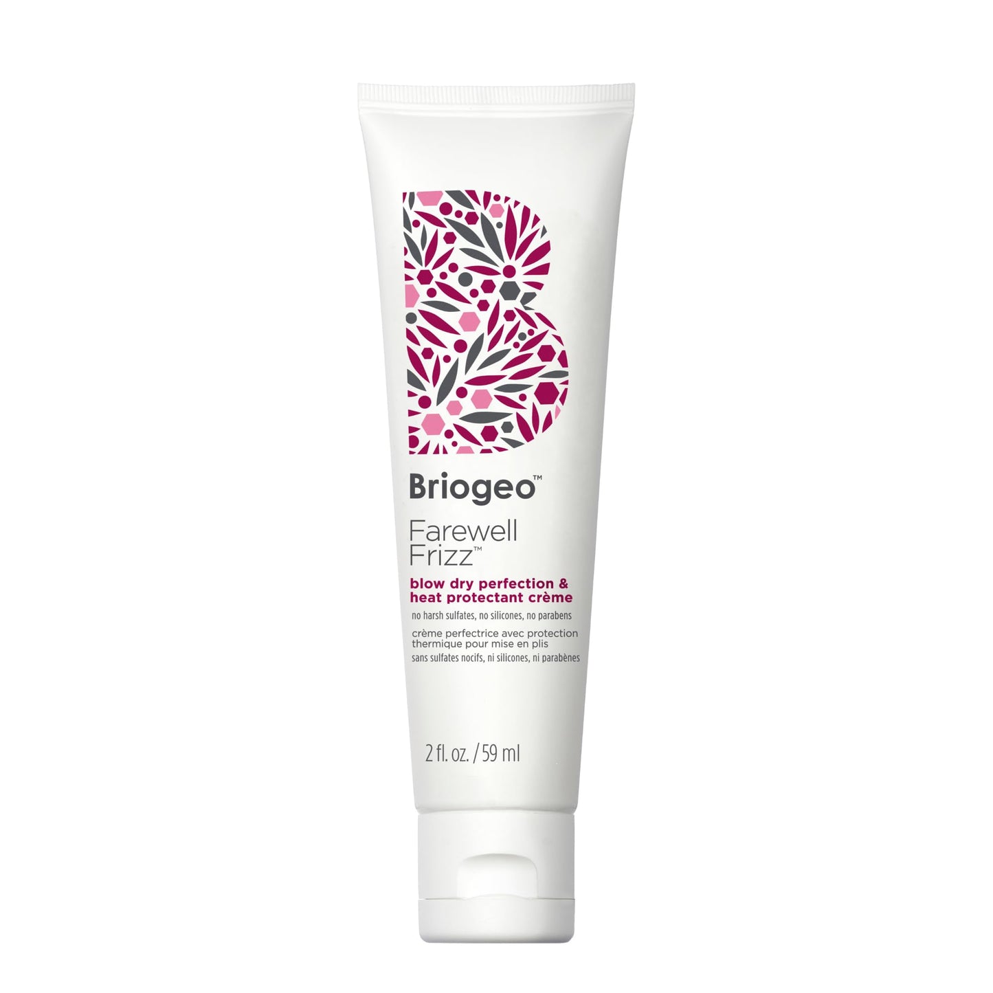 Briogeo Farewell Frizz Blow Dry Perfection & Heat Protectant Crème | Silicone-Free Styling Cream for Frizz Control, Smoothness & Shine | Protects Up to 450°F | Vegan & Cruelty-Free