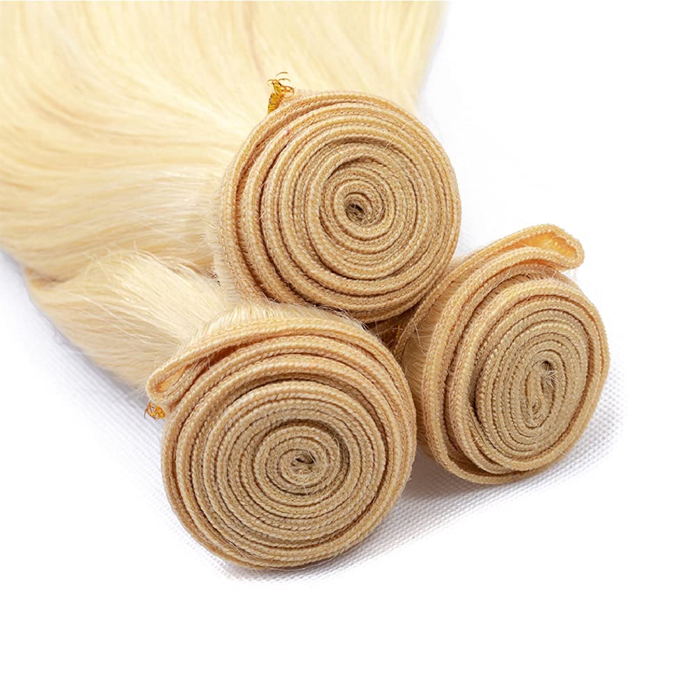 613 Human Hair Bundles Blonde Straight Bundle 8A Brazilian Virgin Hair 3 Bundles 26 26 26 Inch 613 Straight Bundle Human Hair Extensions