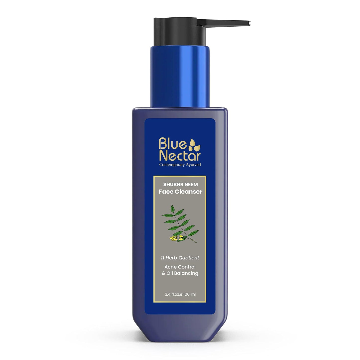 Blue Nectar Anti Aging Saffron Face Moisturiser for Women (1.7 Fl Oz) Paried with Vitamin C Neem Face Cleanser for youthful, radiant skin(3.38Fl Oz)