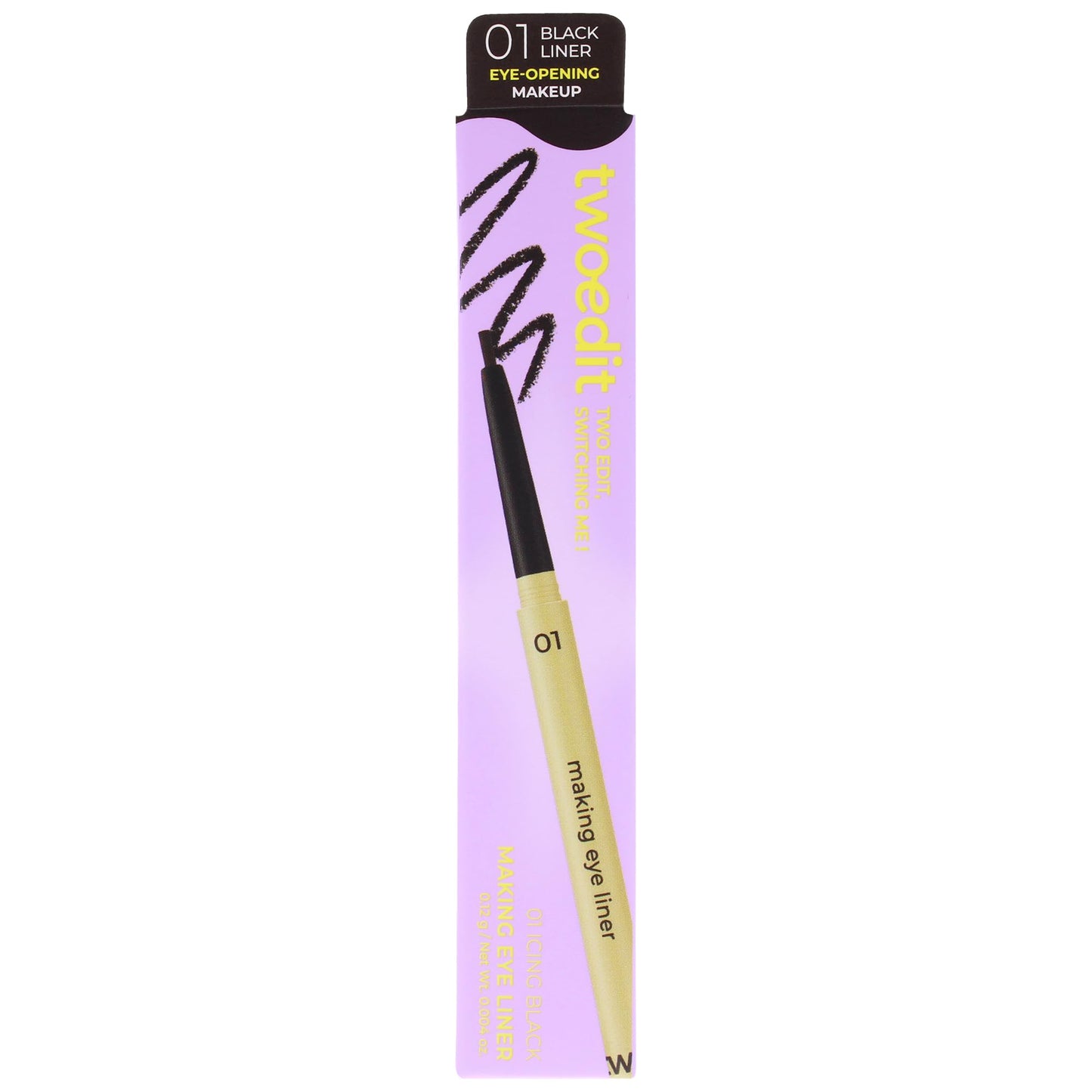 Making Eye Liner - 01 Icing Black by Two Edit for Women - 0.004 oz Eyeliner