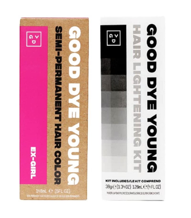 Good Dye Young Semi-Permanent Hair Dye - Ex-Girl Shade with Lightening Kit | 4oz