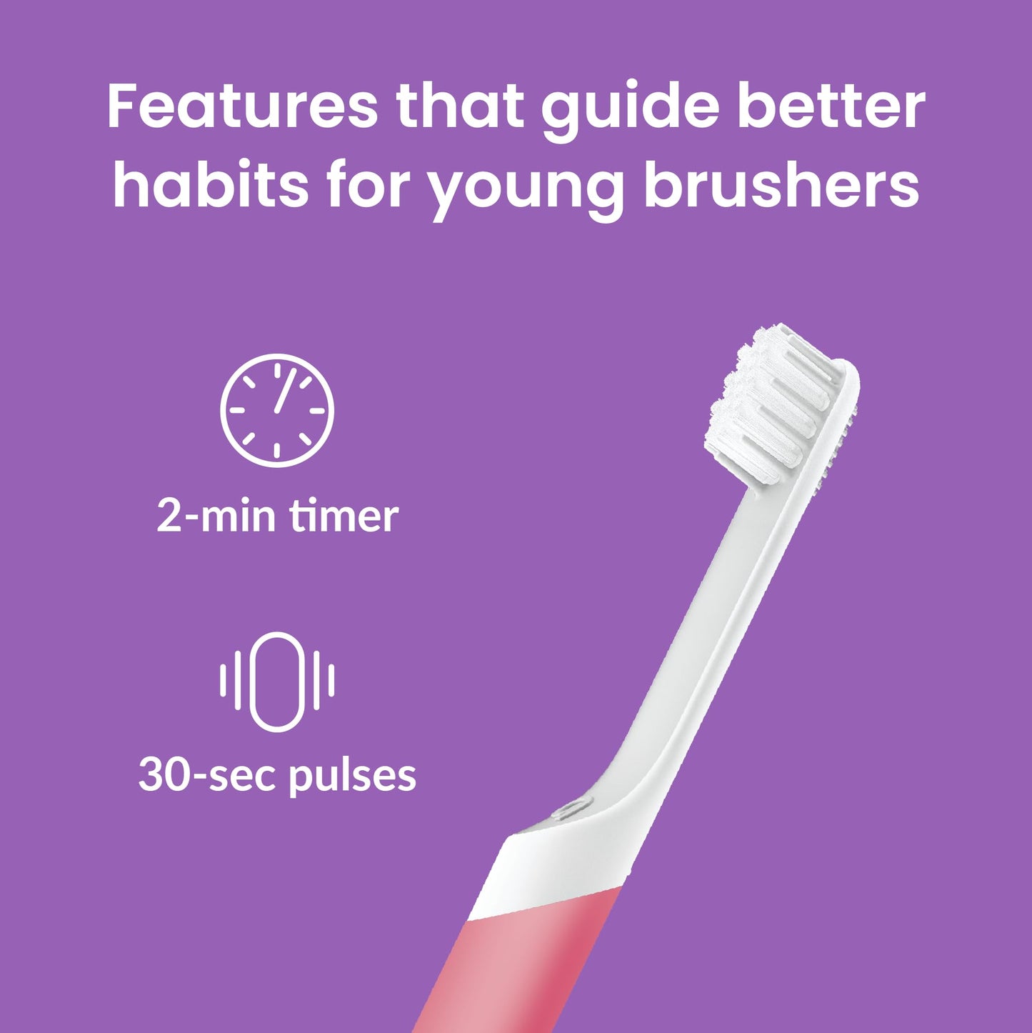 Quip Sonic Toothbrush for Kids - Timed Electric Toothbrush with Small Replaceable Brush Head - Soft Bristles, Rubber Handle, 3 Month Battery Life - Travel Toothbrush - Blue