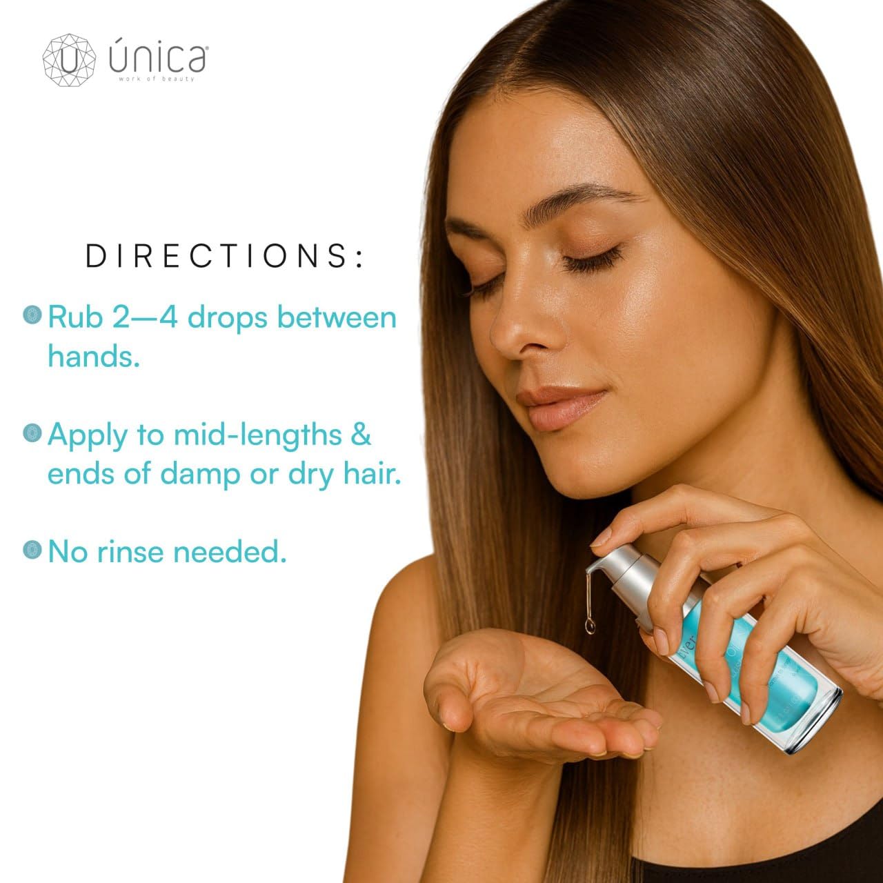 UNICA Ever Care Amla Oil Luster Drops – Lightweight Pre-Shampoo Hair Serum for Shine, Strength & Frizz Control – Infused with Botanical Oils – 2oz (60 ml)