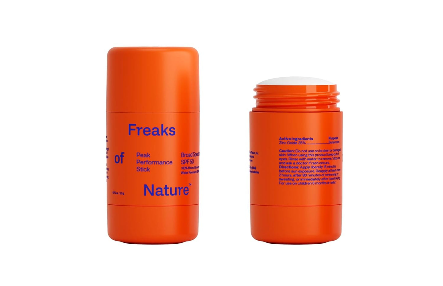 Freaks of Nature Sun Stick SPF 50 - 100% Mineral Sunscreen | Lightweight, Eco-Friendly, Reef-Safe | 0.70 oz