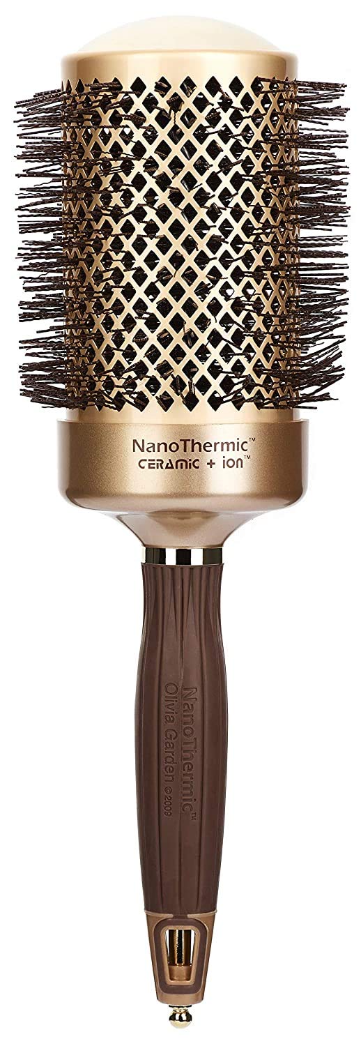 Olivia Garden NanoThermic Ceramic + Ion Round Thermal Hair Brush - Not Electrical - Professional Blowout Brush for Normal to Thick Hair, NT-64 2 3/4"