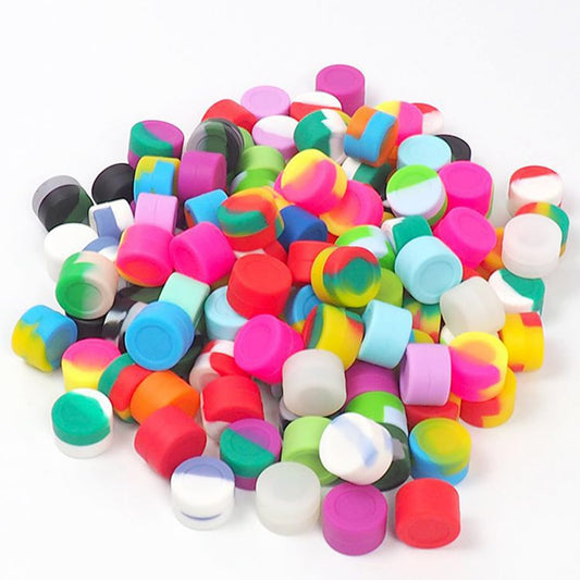 Bringsine 100Pcs 2ml Silicone Wax Containers Non-Stick Multi Use Storage Jars, Oil Concentrate Jars for Home Kitchen Travel, Assorted Colors