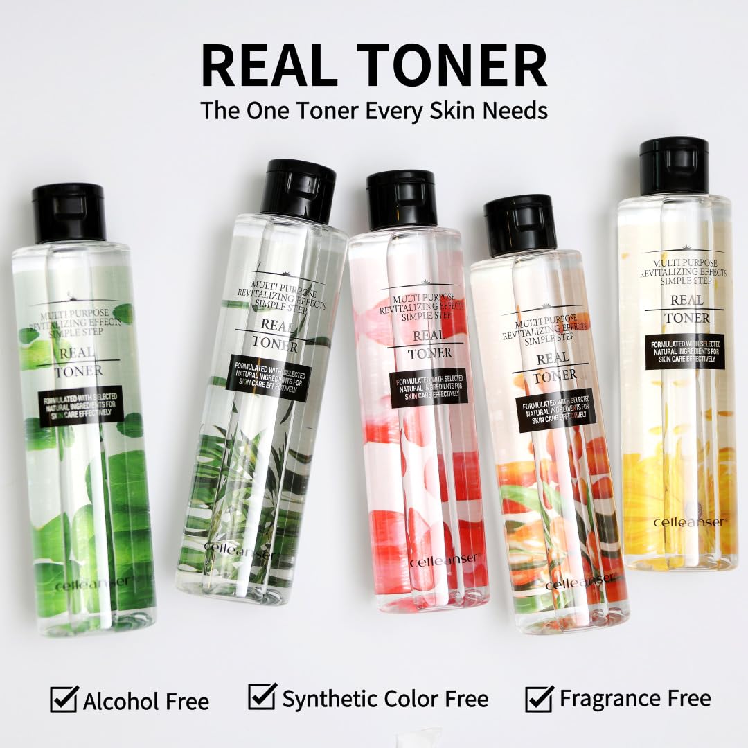 CELLEANSER Real Toner-Facial Toner with Sea Buckthorn Extract for Soothing, Revitalizing and Hydrating Skin, Alcohol-Free, Vegan, 6.76 oz