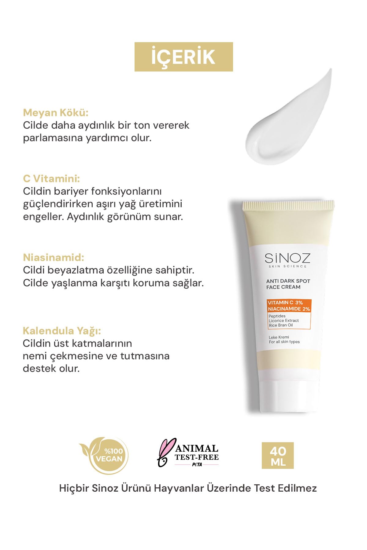 Anti Dark Spot Face Cream | 3% Vitamin C + 2% Niacinamide | For All Skin Types | Lightweight, Hydrating Formula | 50 ml/1.7 Fl Oz