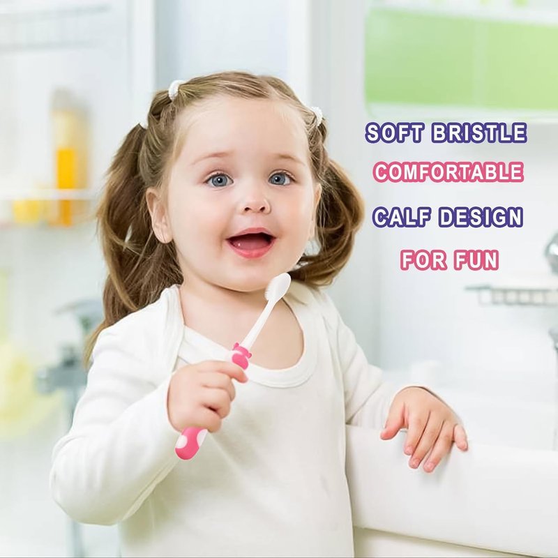 Gisdo Disposable Kids Toothbrushes Individually Wrapped Bulk, 100 pcs Toddler Kids Toothbrush for Age 2+ Children Toothbrush Set Soft Toothbrushes for Kids Boys Girls
