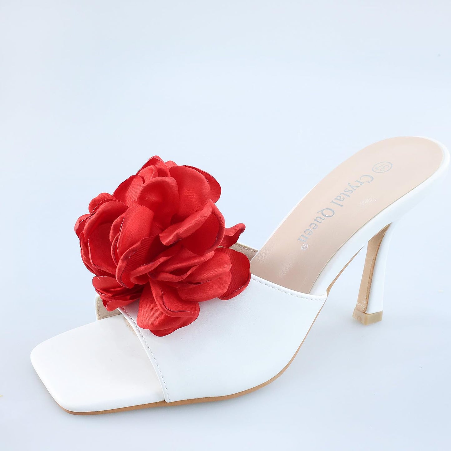 Bethynas Fabric Rose Flower Shoes Clips Lady Elegant High Heel Sandals Removable Floral Shoes Buckle Clips Charm Diy Shoes Decoration for Women (Red)