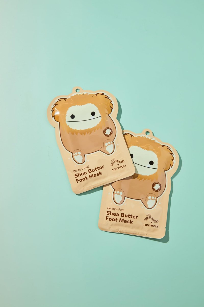 TONYMOLY x Squishmallows Benny Shea Butter Foot Mask Set of 3 – Hydrating & Moisturizing Pedi Treatment for Dry, Cracked Heels and Callused Feet – Nourishing Softening Self Care Skincare Gift