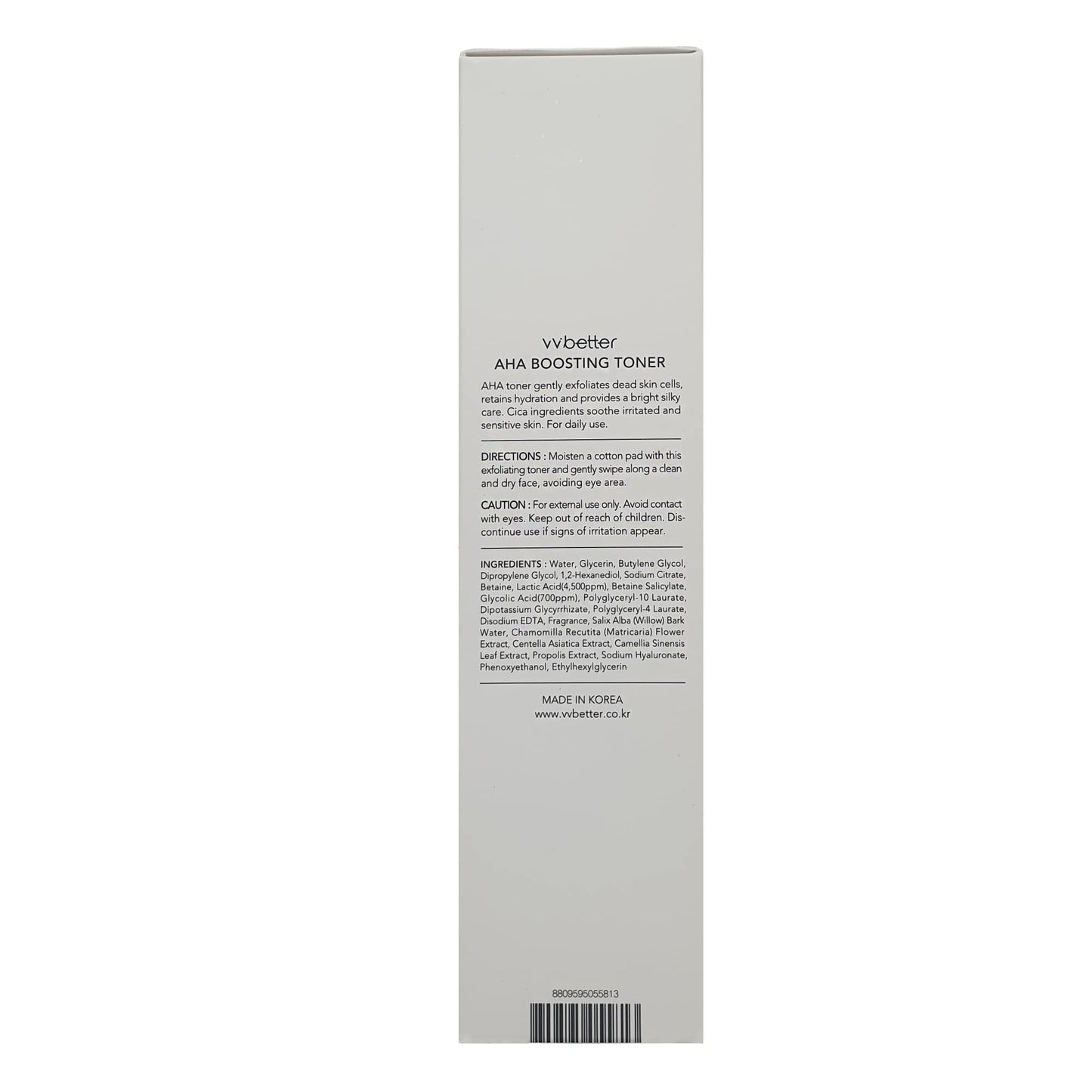 VVBETTER Facial AHA BHA Toner, Mild Exfoliation, Hydration and Soothing, Korean Toner, Smooth Skin, Alcohol-Free - 6.76 Fl.Ounce