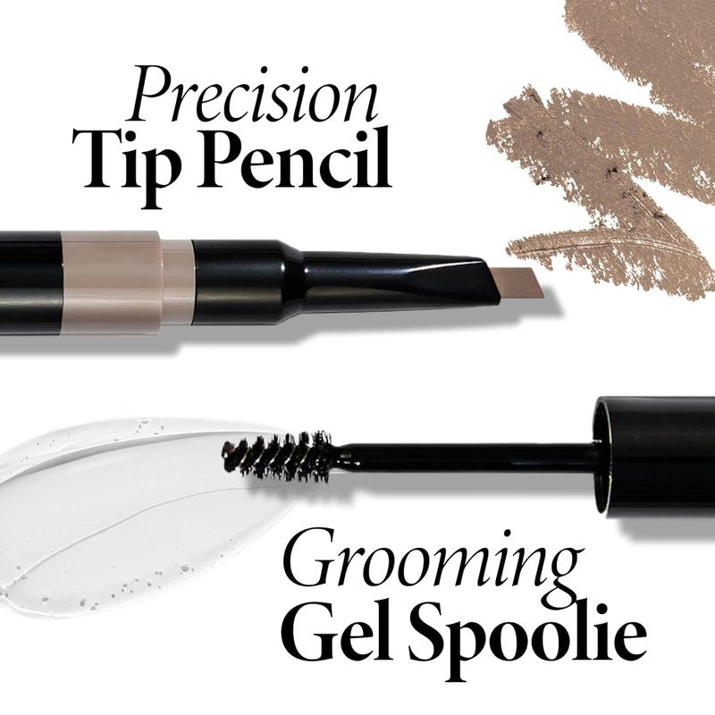 Laura Geller Waterproof Eyebrow Pencil & Brow Gel - Taupe | Fills Sparse Brows, Defines & Sets, Smudge-Proof