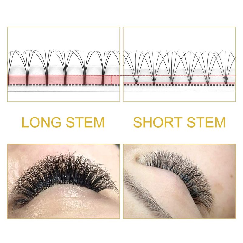Premade Fans Eyelash Extensions 5D-D-0.07-17 Long Stem Premade Volume Eyelash Extensions .07 .10 Premade Volume Fans C D Durl(5D-D-0.07,17 mm)