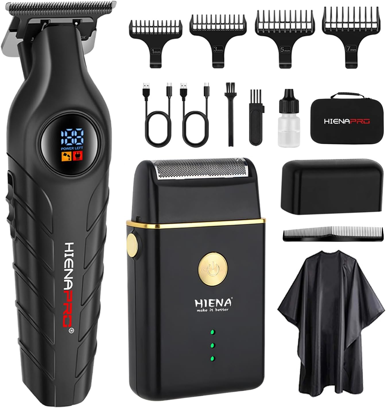 Professional Hair Clipper & Shaver Set - Cordless Trimmer for Men | Electric Beard Trimmer & Barber Kit