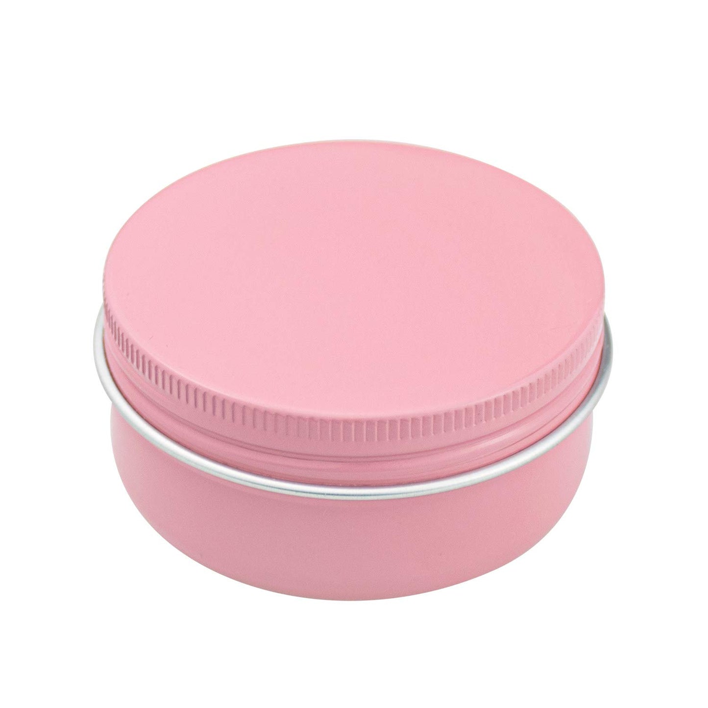 Foraineam 24 Pack 1.7 oz / 50ml Round Tins Aluminum Lip Balm Tin Cans, Pink Cosmetic Sample Containers with Screw Top Lids, Metal Empty Travel Storage Jars for Salve, Spice, Candies or Crafts