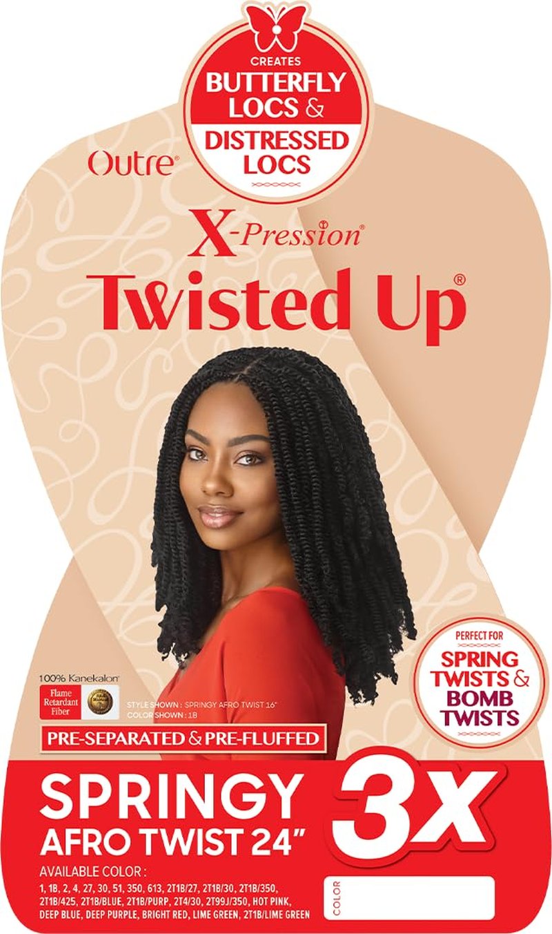 Outre X-Pression - Twisted Up - Springy Afro Twist 24" 3X (5 Pack, DARK BROWN 2)