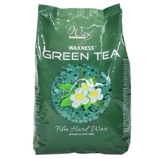 Green Tea Hard Wax Beads - Stripless Professional Wax for Face & Body | 2.2 lb (1 kg) - Smooth Application Made in Italy