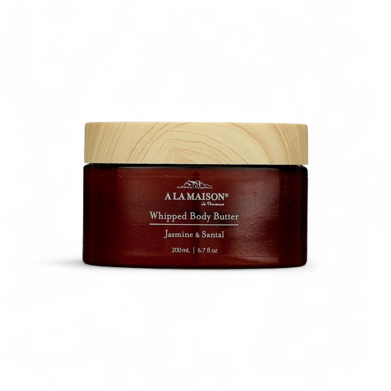 A LA MAISON Whipped Body Butter – Jasmine & Santal – Shea Butter Moisturizer with Argan, Avocado & Jojoba Oils – Ultra-Rich Body Cream for Dry Skin – 6.7 oz – Amber Collection