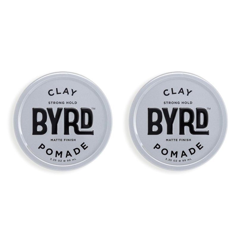 BYRD Hair Clay Pomade 2-Pack | Strong Hold & Ultra Matte Finish for All Hair Types | 3.35 Oz Each