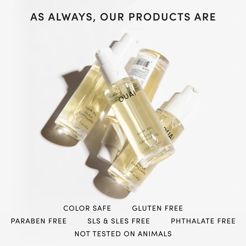 OUAI Hair Oil - Frizz Control Heat Protectant Oil for Shine & Smooth Split Ends | Color Safe, 1.5 fl oz