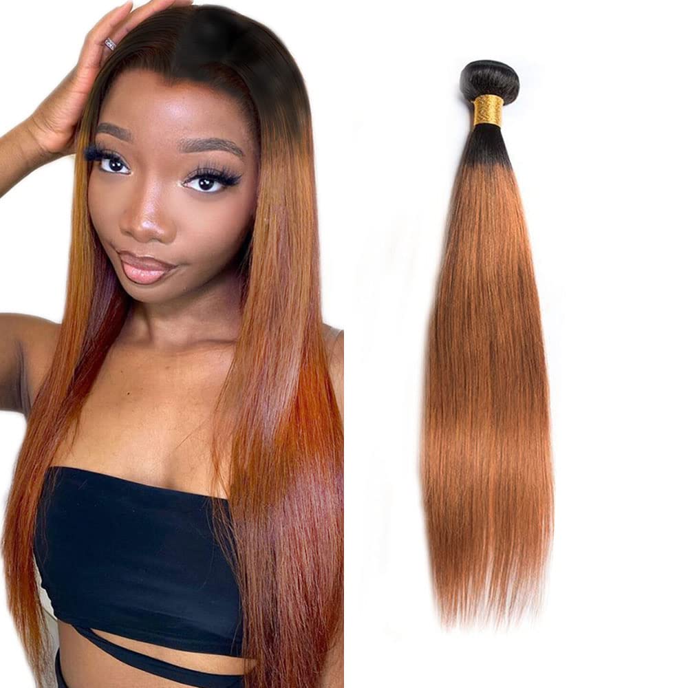Capurchra 3CA 1B30 Straight Human Hair Bundle 20 Inch