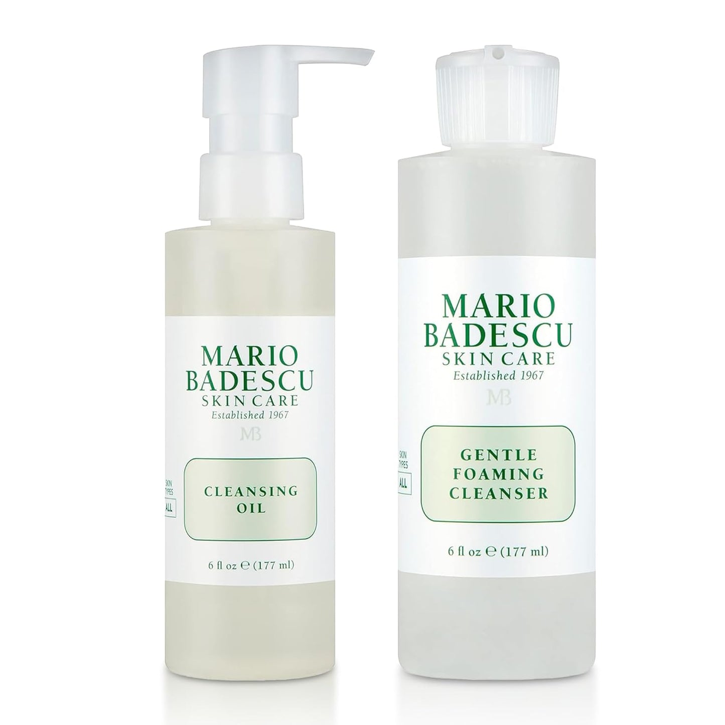 Mario Badescu Double Cleansing Skincare Bundle | Cleansing Oil & Foaming Cleanser for All Skin Types