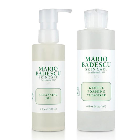 Mario Badescu Double Cleansing Skincare Bundle | Cleansing Oil & Foaming Cleanser for All Skin Types