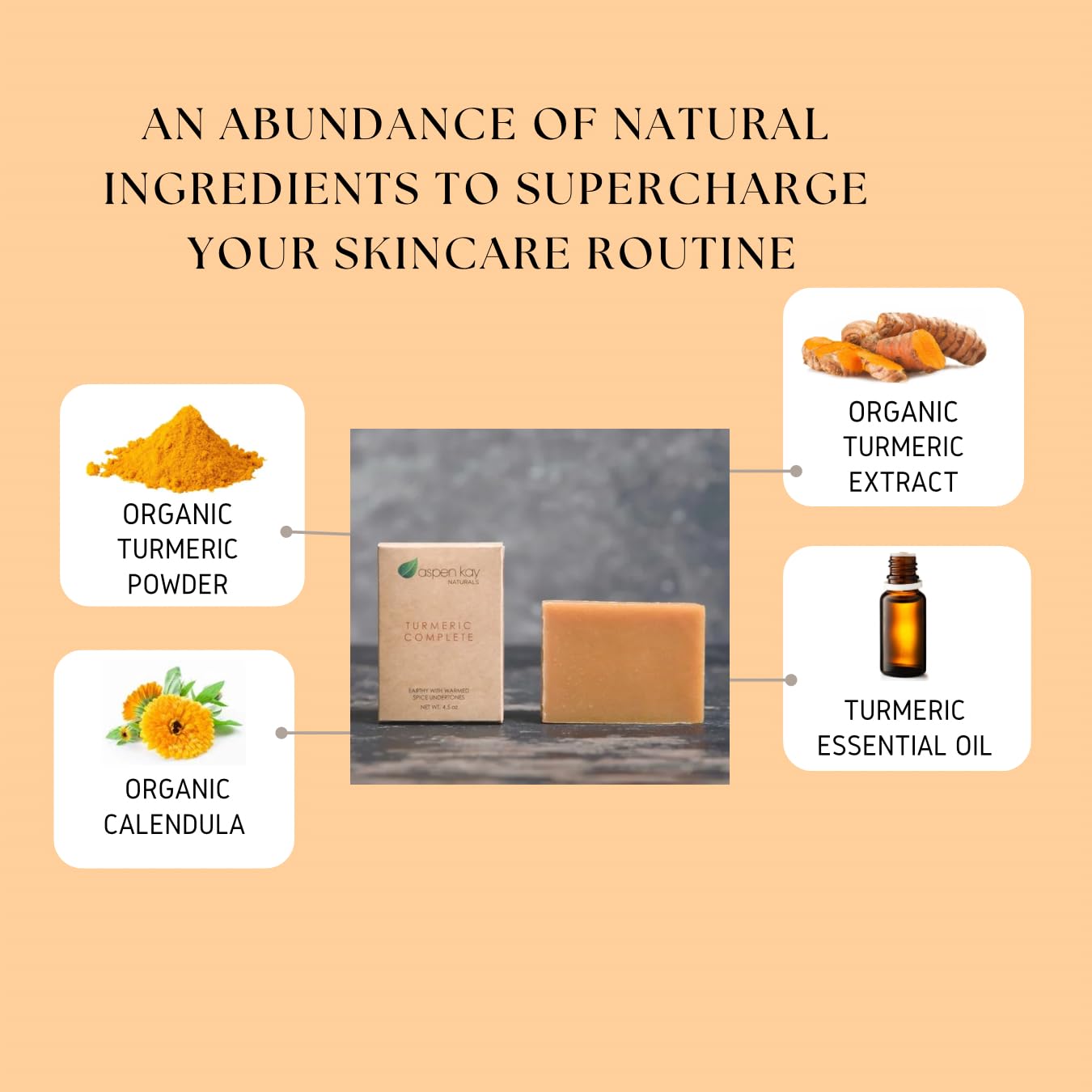 Turmeric Soap Bar - Organic Shea Butter & Chamomile | Gentle Face & Body Wash for Sensitive Skin, 4.5 oz (3 Pack)