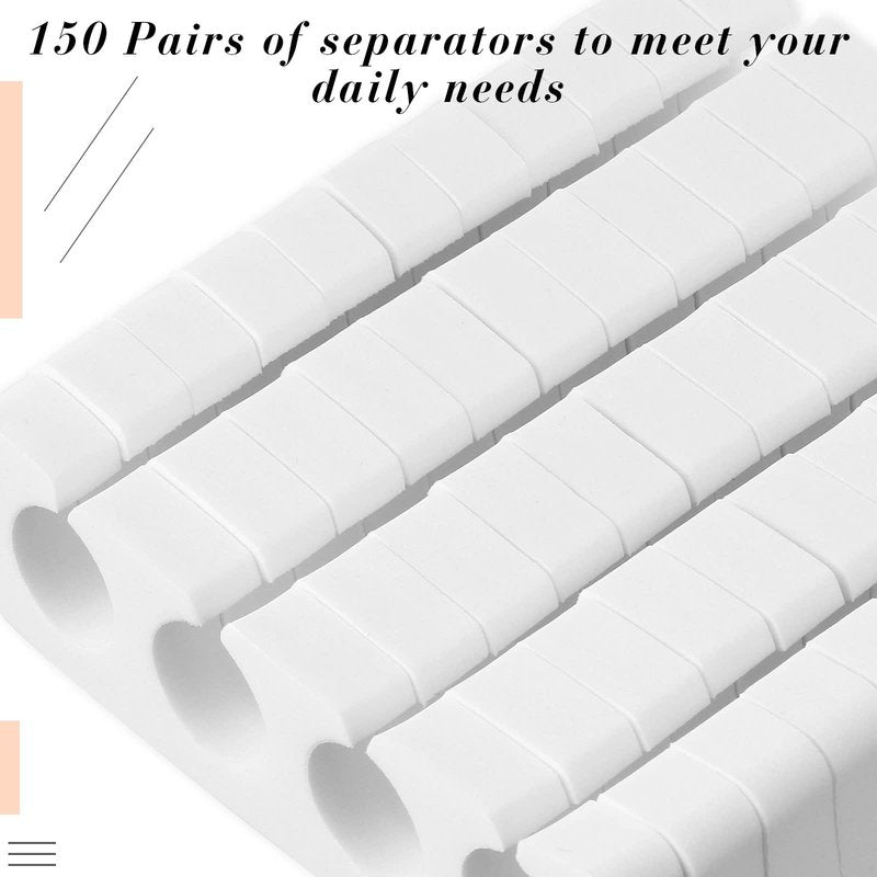 Potchen 300 Pcs Toe Separators for Nail Polish Bulk Toe Separator Pedicure Correct Foot for Men Women Nail Polish Comfy Soft Pedicure Supplies(White)