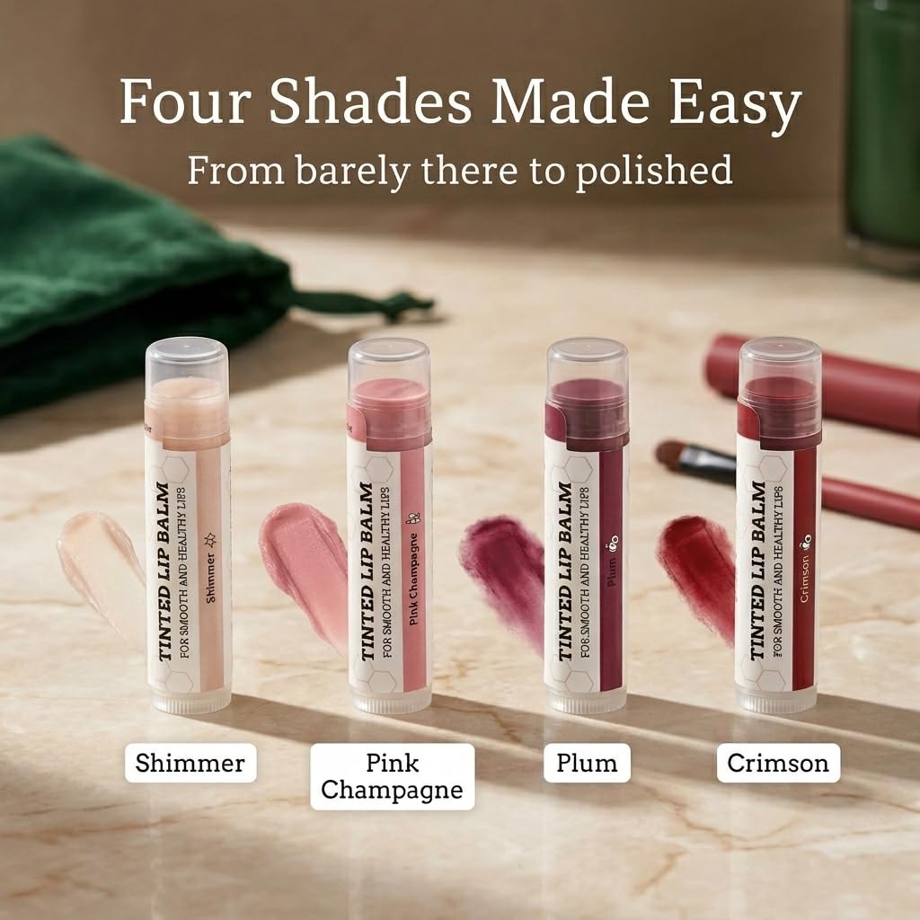 Earth's Daughter Tinted Lip Balm - Moisturizing Beeswax & Coconut Oil | 4 Assorted Colors