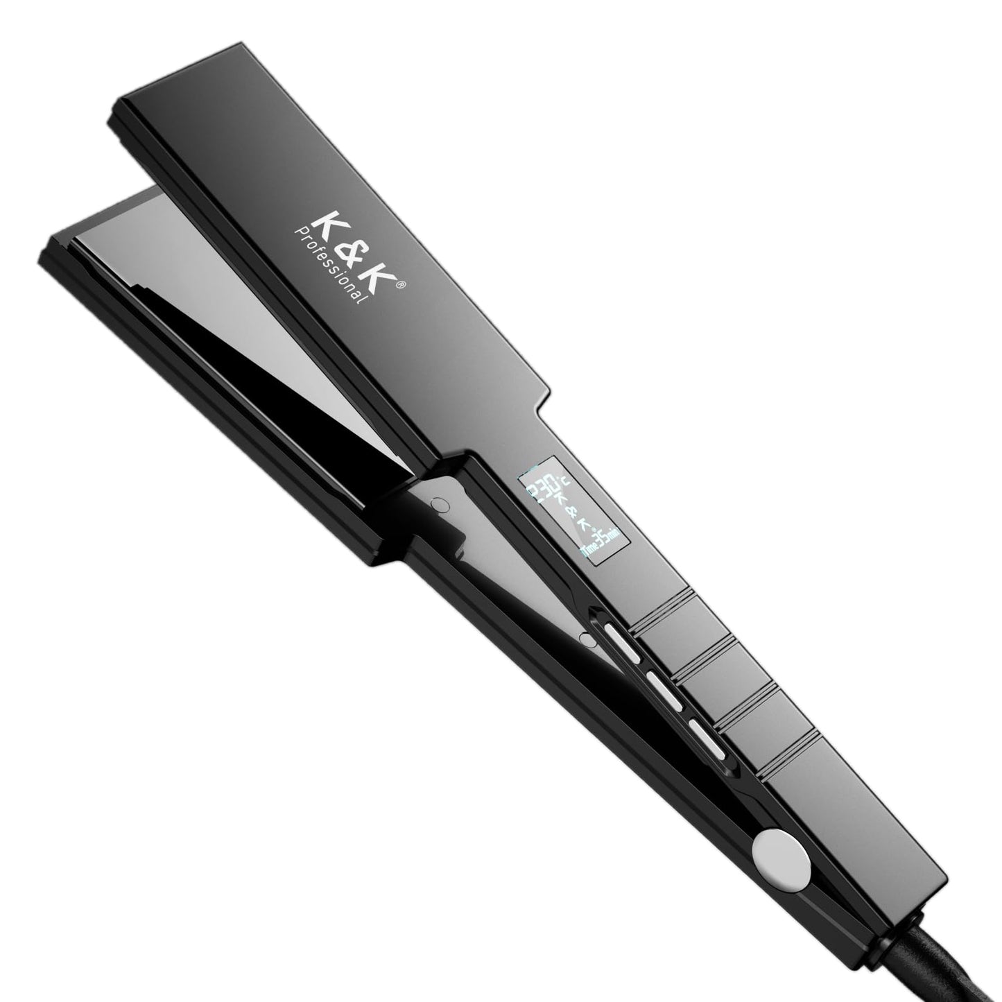 Professional Wide Titanium K&K Flat Iron 1.75 Inch Hair Straightener for Straight and Curly Hair (45mm)