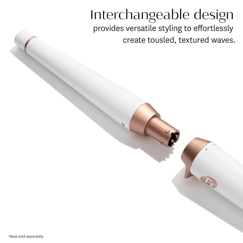 T3 Tapered Interchangeable Wand Barrel - 1.25” & 0.75” Ceramic for Shiny, Long-Lasting Waves