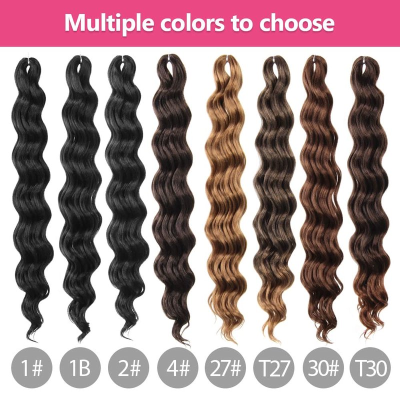 Ocean Wave Crochet Hair - 18 Inch Soft Deep Twist Braids | Synthetic Wavy Extensions (T27 Ombre Honey Blonde)