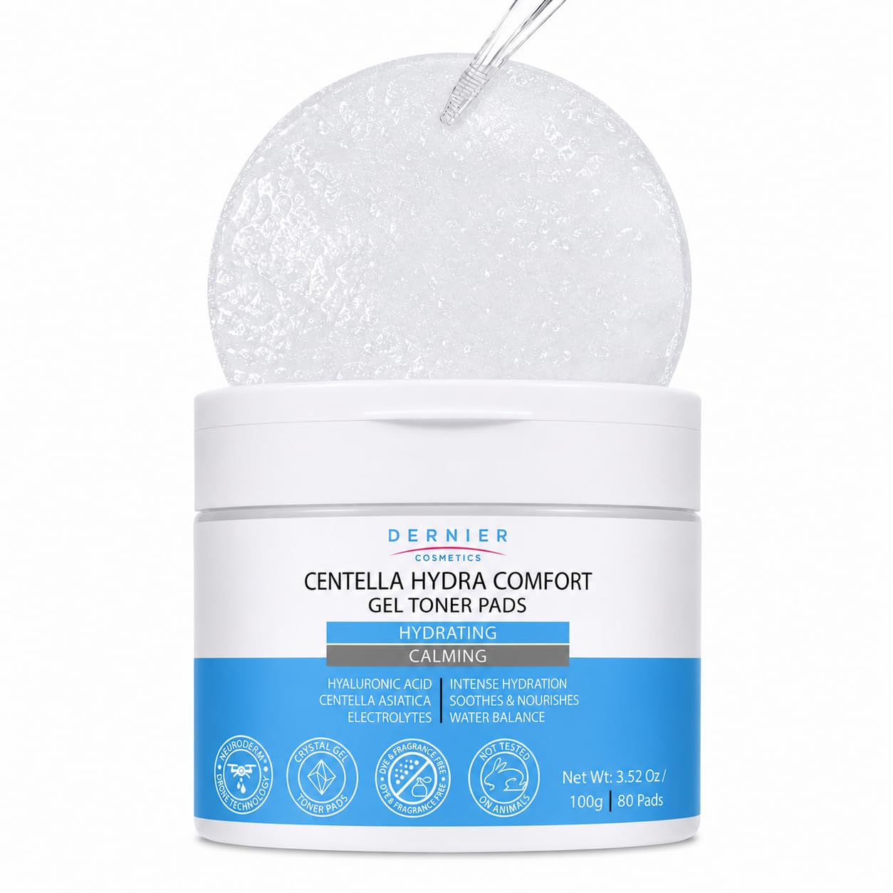Dernier Toner Pads, Centella Asiatica & Hyaluronic Acid, Calming Care
