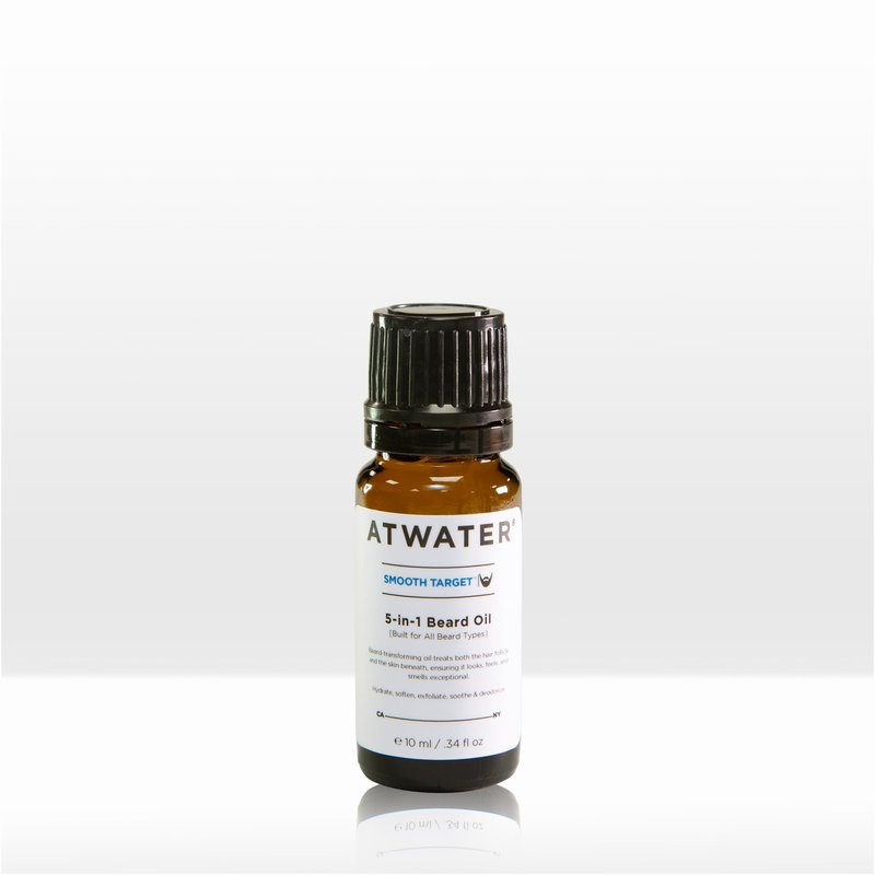 ATWATER Smooth Target 5-in-1 Beard Oil, Men's Beard Conditioner with Argan Oil and Lavender, Hydrates and Softens Facial Hair - 1 oz