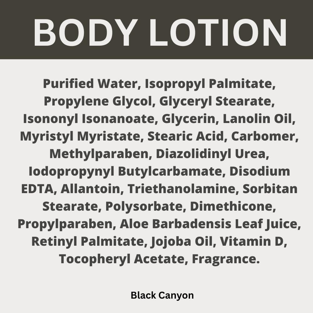 Black Canyon Tobacco Vanilla Scented Body Lotion with Lanolin and Jojoba Oil, 12 Oz