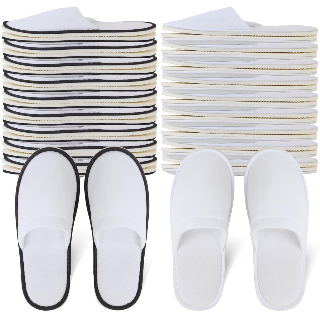Yeios 20 Pairs Disposable Slippers for Guests Hotel Slippers Non-slip Washable Bulk for Spa House Travel for Adult for Men and Women White