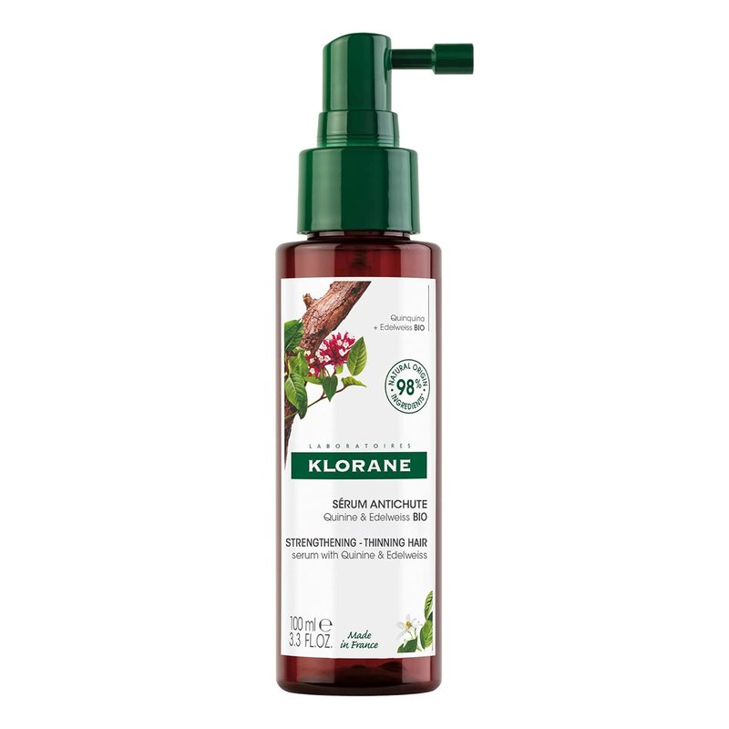 Klorane Intense Strengthening Serum - Quinine Hair Thinning Solution | Non-Greasy Leave-In Formula - 3.3 fl. oz.