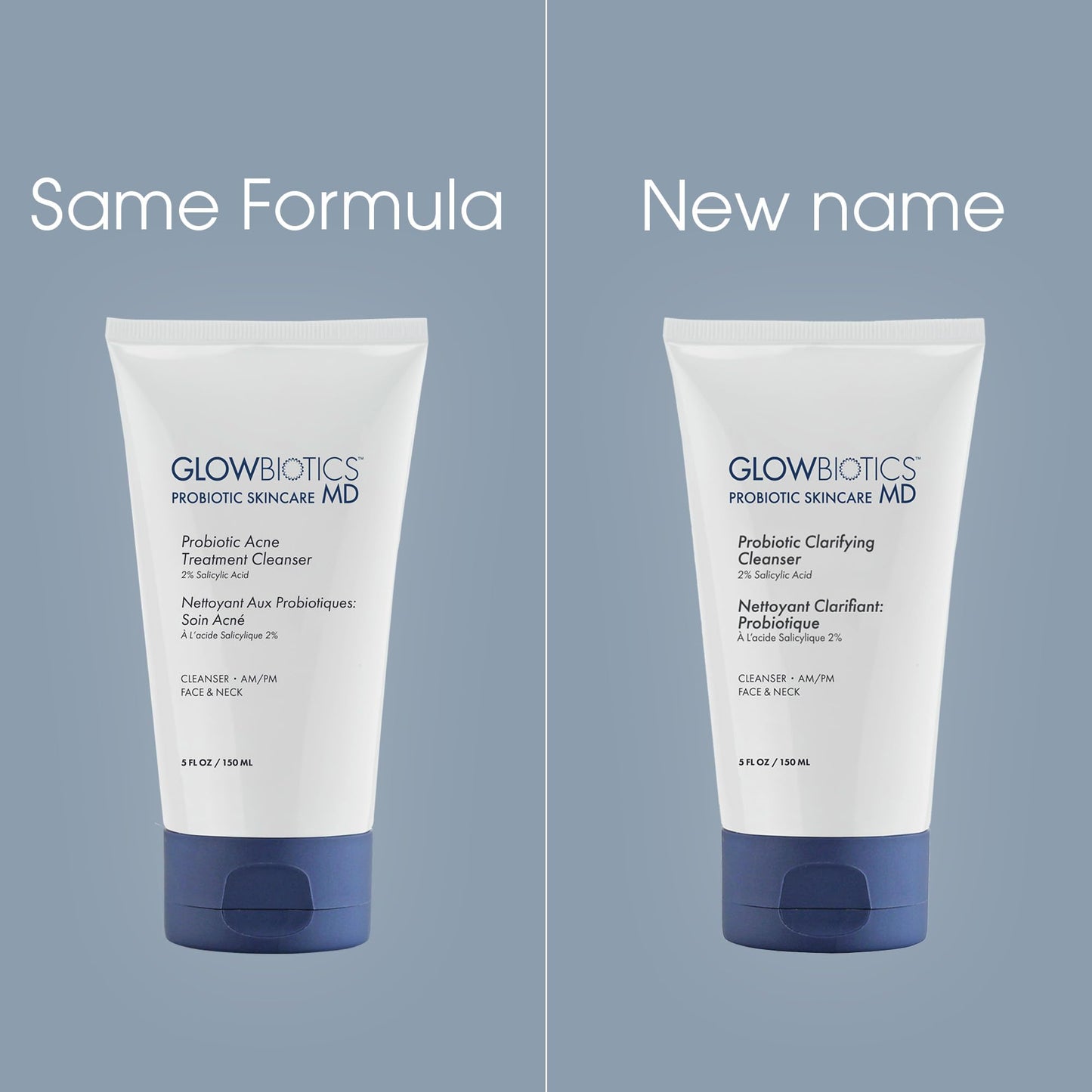 Glowbiotics Probiotic Clarifying Cleanser - 2% Salicylic Acid (BHA) & Peptides - 5 oz - Gentle Foaming Face Wash