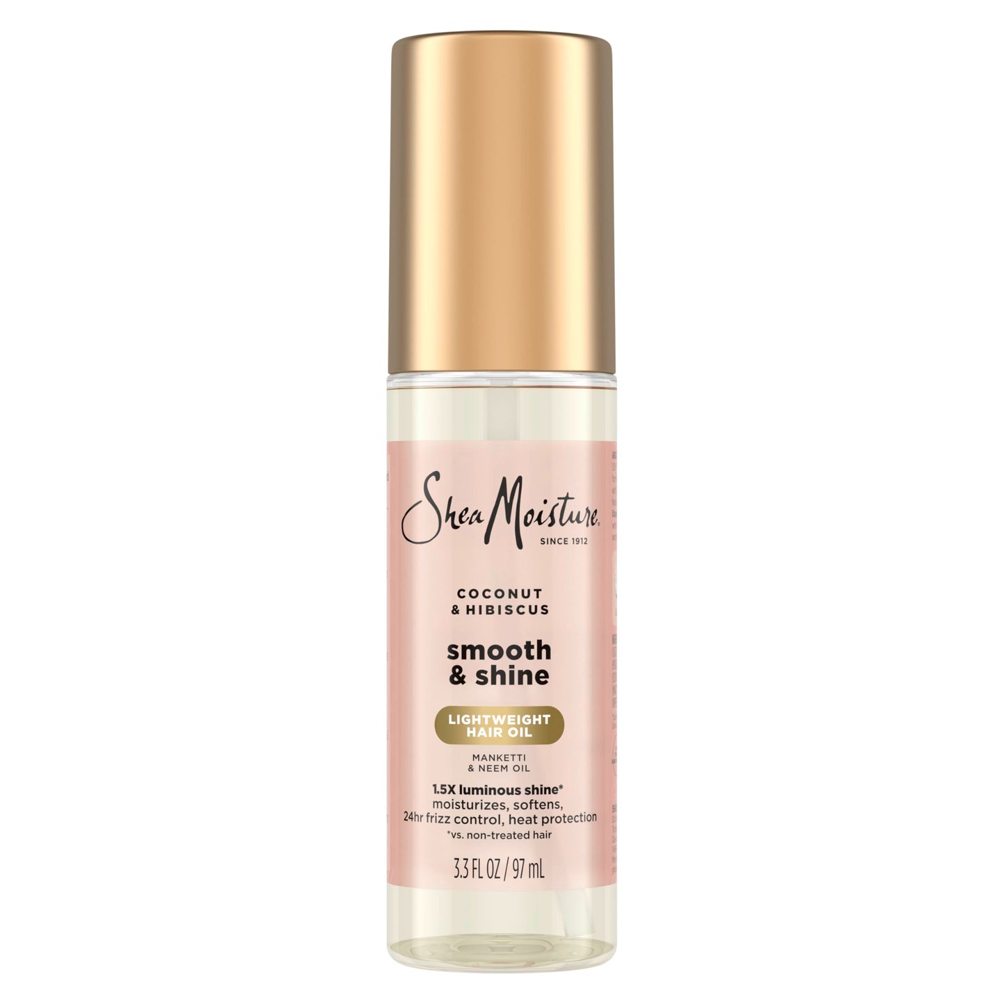 Shea Moisture Coconut & Hibiscus Smooth & Shine Oil Coconut & Hibiscus Softens And Hydrates Hair With Manketti And Coconut Oil For A Lightweight Texture 3.3 Fl Oz