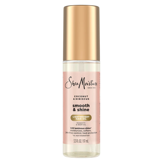 Shea Moisture Coconut & Hibiscus Smooth & Shine Oil Coconut & Hibiscus Softens And Hydrates Hair With Manketti And Coconut Oil For A Lightweight Texture 3.3 Fl Oz