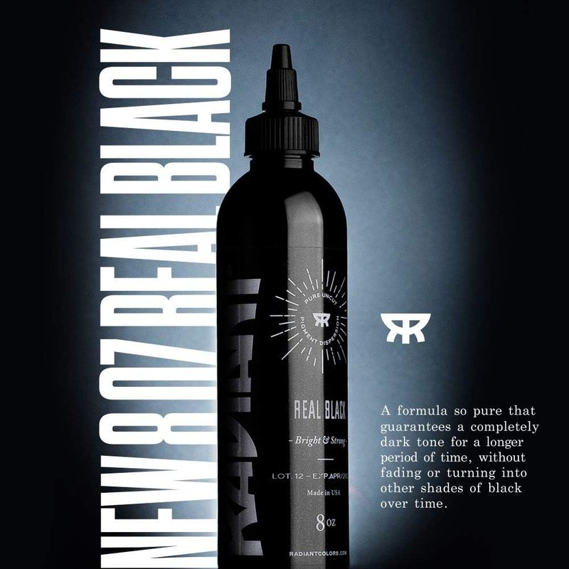 Radiant Colors - Real Black Tattoo Outlining Ink 8oz