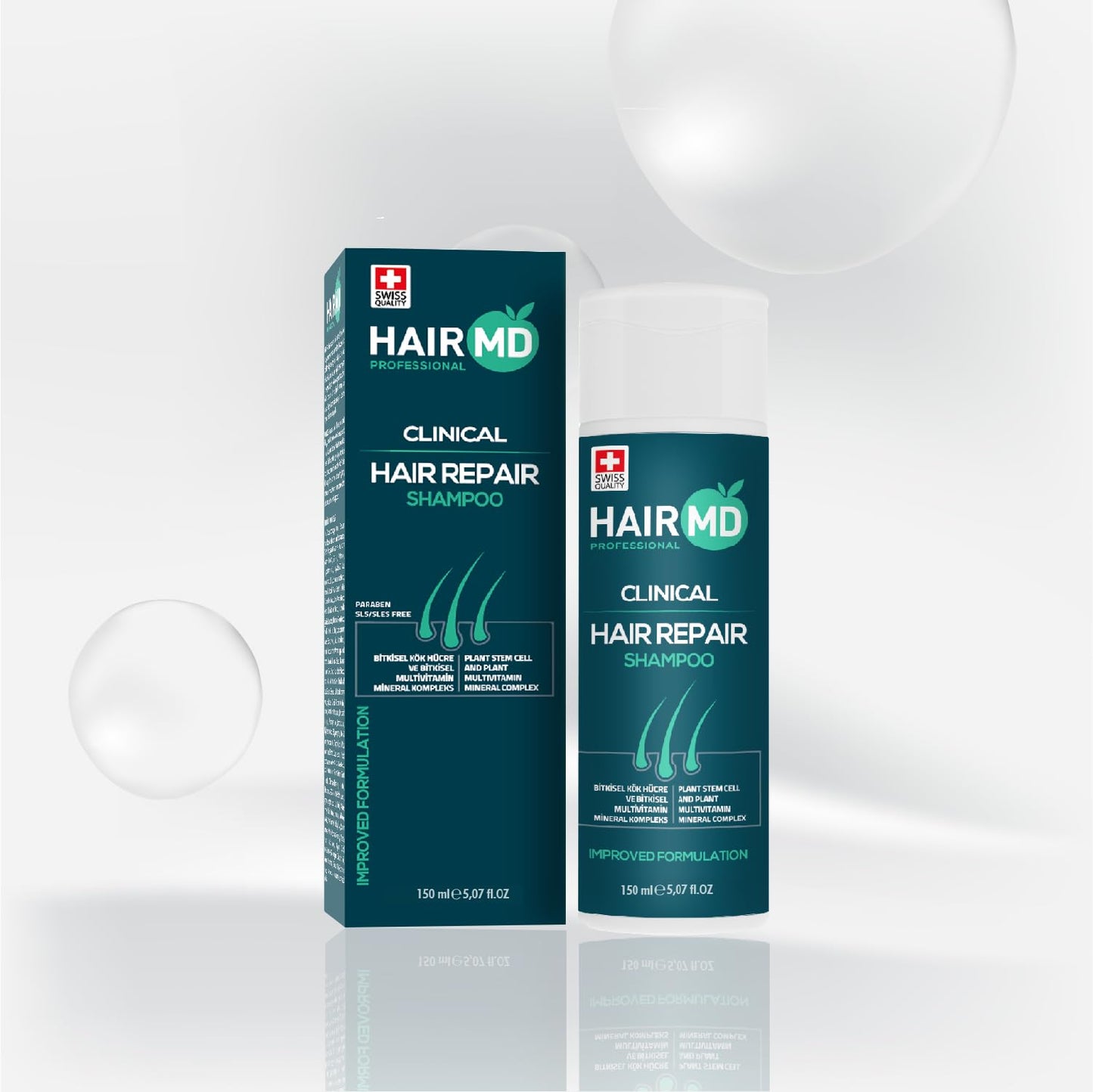 HairMD Transplant Clinical Repair Shampoo - 250ml Biotin Shampoo for Hair Growth - Advanced Regrowth Formula - Protects Post-Transplant Scalp - Reduces Itching and Redness - Prevents Hair Loss