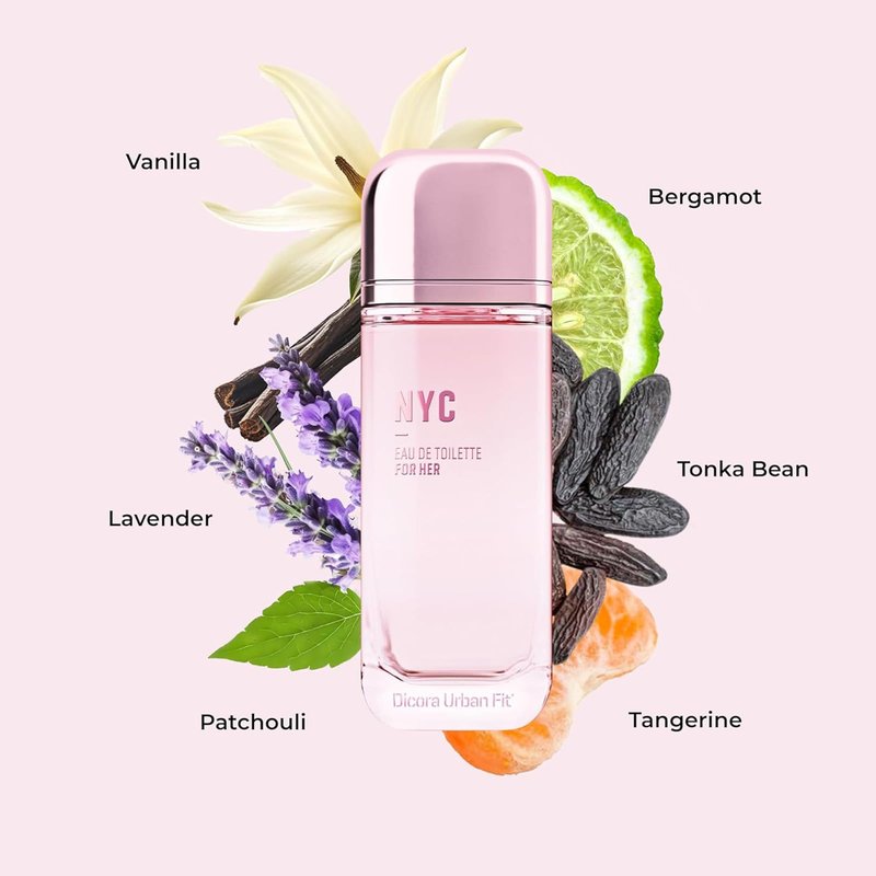 Dicora Urban Fit NYC Perfume for Women - Notes of Bergamot, Tangerine, Patchouli, Tonka Bean, Lavender, and Vanilla - 5.07 oz EDT Spray