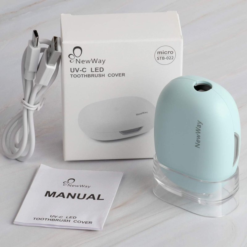 Rechargeable Travel Toothbrush Case - Mini Toothbrush Cover with Holder | Blue
