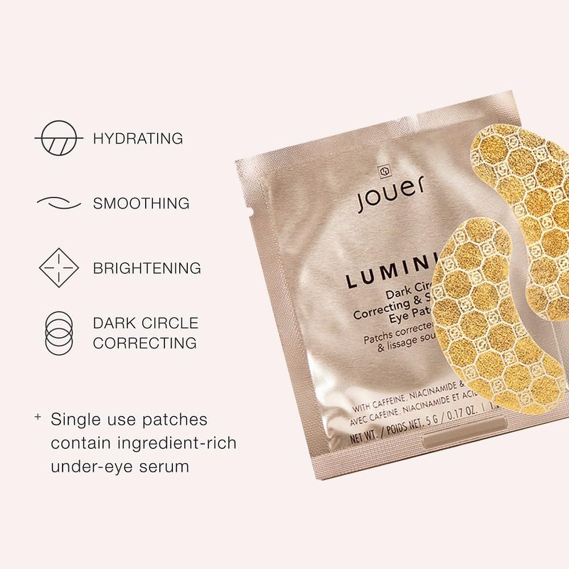 Jouer Luminize Dark Circle Correcting & Smoothing Eye Patches, Caffeine Eye Patch for Dark Circles and Puffiness, Under Eye Mask Patch for Wrinkles | $36 Value