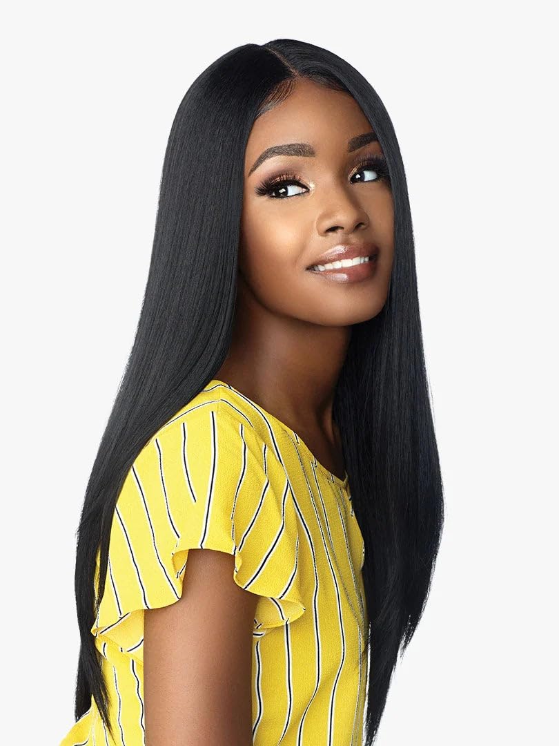 Sensationnel Dashly Lace Front Wig - Unit 10 Hand-Tied Synthetic Hair | Ear-to-Ear Lace Parting (1B Off Black)
